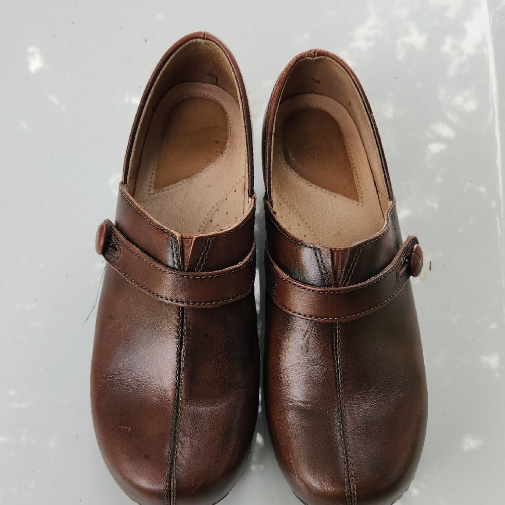 Dansko Dark Brown Leather Clogs